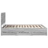 vidaXL Bed Frame with Drawer Grey Sonoma 160 x 200 cm Engineer Wood