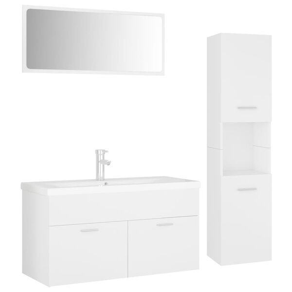 vidaXL Bathroom Furniture Set White Engineered Wood