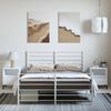 vidaXL Metal Bed Frame without Mattress with Footboard White 135x190cm