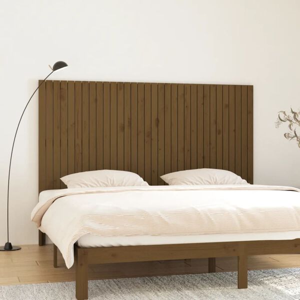 vidaXL Wall Headboard Honey Brown 204x3x110 cm Solid Wood Pine