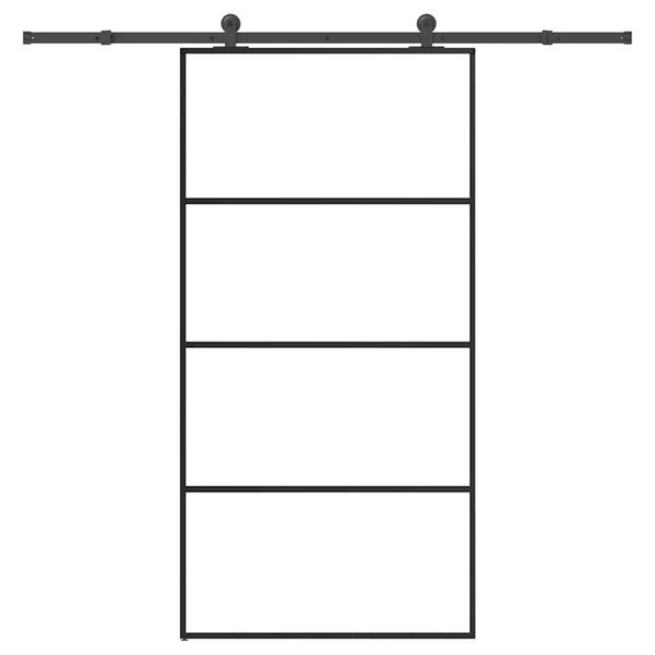 vidaXL Sliding Door with Hardware Set 102.5x205 cm ESG Glass&Aluminium