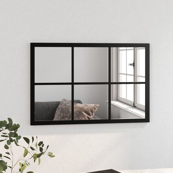 vidaXL Wall Mirror Black 60x40 cm Metal