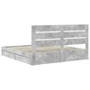 vidaXL Storage Bed Concrete Grey 200 x 200 cm Engineered Wood