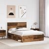 vidaXL Bed Frame with Headboard Old Wood 140 x 200 cm Solid Pine Wood