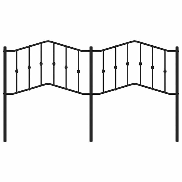 vidaXL Metal Headboard Black 180 cm
