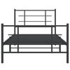 vidaXL Metal Bed Frame without Mattress with Footboard Black 100x190cm
