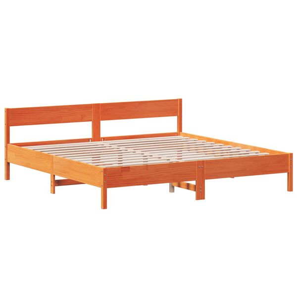 vidaXL Bed Frame without Mattress Wax Brown 180x200 cm Super King Solid Wood Pine