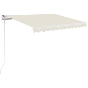 vidaXL Retractable Awning Cream 350 x 250 cm Fabric and Aluminium