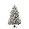 vidaXL Artificial Christmas Tree Green and White 210 cm PVC and Metal