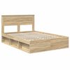 vidaXL Bed Frame with Storage Sonoma Oak 150 x 200 cm Solid Pine Wood