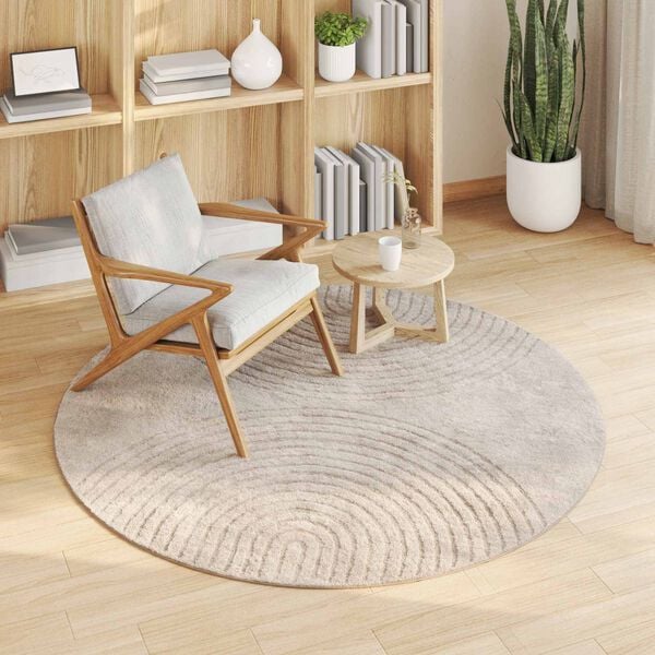 vidaXL Area Rugs Round Beige &Oslash; 120 CM
