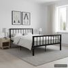 vidaXL Bed Frame without Mattress Black Metal 120x200 cm