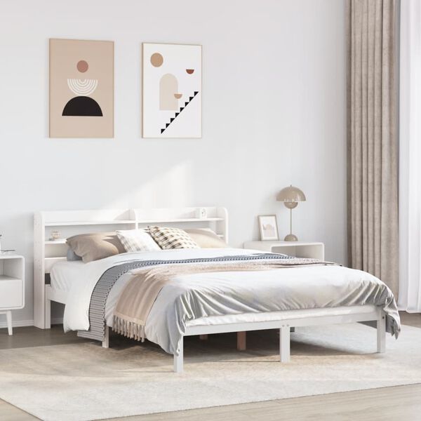 vidaXL Bed Frame without Mattress White 120x200 cm Solid Wood Pine