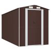 vidaXL Garden Shed Dark Brown 192x440x223 cm Galvanised Steel