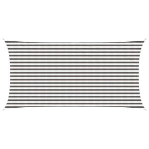 vidaXL Sunshade Sail Light Grey and White 2.5 x 5 m HDPE