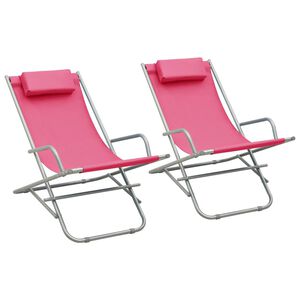 vidaXL Rocking Chairs 2 pcs Steel Pink
