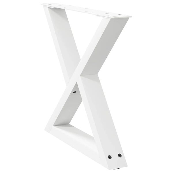 vidaXL Coffee Table Legs 2 pcs White 50x(42-43.3) cm Steel