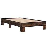 vidaXL Bed Frame Smoked Oak 90x200 cm Engineered Wood and Metal