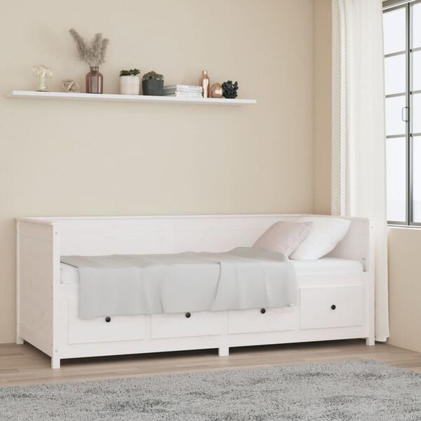 vidaXL Day Bed without Mattress White 80x200 cm Solid Wood Pine
