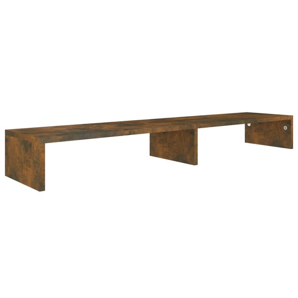 vidaXL Monitor Stand Smoked Oak 110x23.5x9 cm Engineered Wood