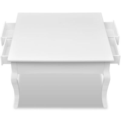 vidaXL vidaXL Coffee Table with 4 Drawers White