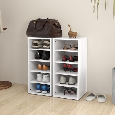 vidaXL Shoe Cabinets 2 pcs White 31.5x35x70 cm Engineered Wood