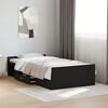 vidaXL Bed Frame with Drawers without Mattress Black 100x200 cm