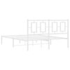 vidaXL Metal Bed Frame without Mattress with Headboard White 140x200cm