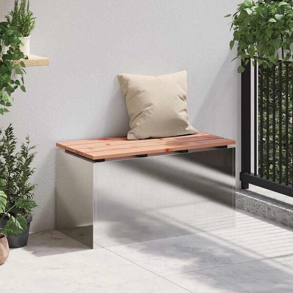 vidaXL Garden Bench Silver 80 x 40 x43 cm Stainless steel
