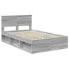 vidaXL Bed Frame Grey Sonoma 120 x 200 cm Solid Pine Wood