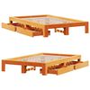 vidaXL Bed Frame without Mattress Wax Brown 120x190 cm Small Double Solid Wood Pine