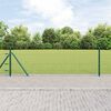 vidaXL Fence Post Green 25 x 0.4 m (25 mm mesh) Steel and PVC