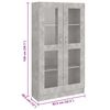 vidaXL Vitrine Cabinet Concrete Grey 82.5x30.5x150 cm Engineered Wood