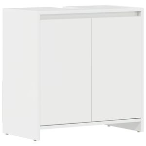 vidaXL Bathroom Cabinet High Gloss White 60x33x61 cm Engineered Wood