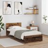 vidaXL Bed Frame with Headboard Old Wood 100 x 200 cm Engineered Wood