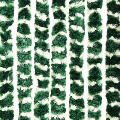vidaXL Fly Curtain Green and White 100x230 cm Chenille