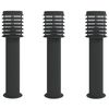 vidaXL Outdoor Floor Lamps 3pcs Black 60 cm Stainless Steel