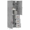 vidaXL Highboard Concrete Grey 69.5x34x180 cm Engineered Wood