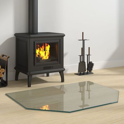 vidaXL Fireplace Glass Plate Hexagon 80x60 cm