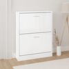 vidaXL Shoe Cabinet High Gloss White 59x17x81 cm Engineered Wood