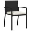vidaXL Garden Dining Set 3 pcs Black Powder-Coated Steel