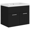 vidaXL Sink Cabinet with Built-in Basin Black Engineered Wood