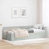 vidaXL Corner Bed Frame Light Grey 100 cm x 200 cm Velvet