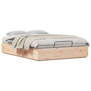 vidaXL Ottoman Bed Frame Natural 160 x 200 cm Solid Pine Wood