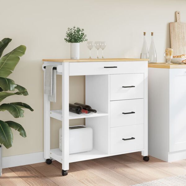 vidaXL Kitchen Trolley MONZA 84x40x88.5 cm Solid Wood Pine