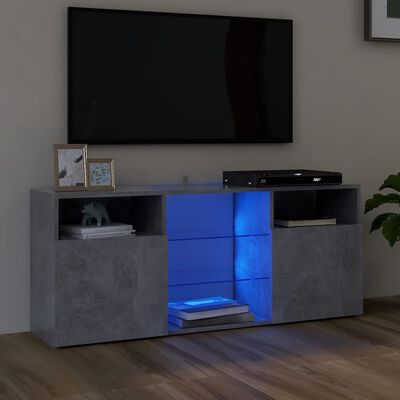 vidaXL TV Cabinet with LED Lights Concrete Grey 120x30x50 cm