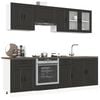 vidaXL 8 Piece Kitchen Cabinet Set Porto Black Engineered Wood