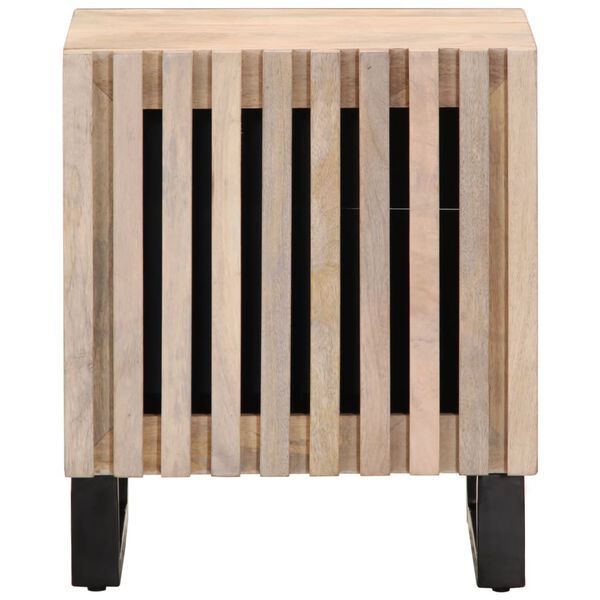 vidaXL Bedside Cabinet 40x34x46 cm Solid Wood Bleached Mango