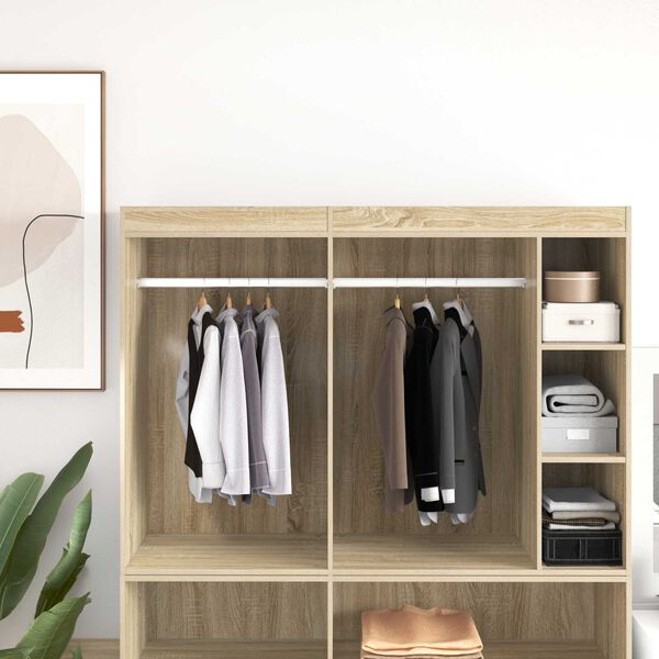 vidaXL Closet Rod 2 pcs Silver 864 x 15 x 29 mm Aluminium Alloy