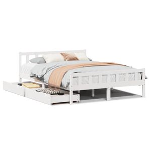 vidaXL Bed Frame without Mattress White 160x200 cm Solid Wood Pine